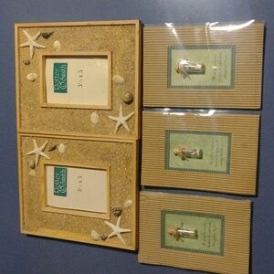 Hallmark HBD Cards Potter & Smith Beach Theme Photo Frame Home Decor Bundle New